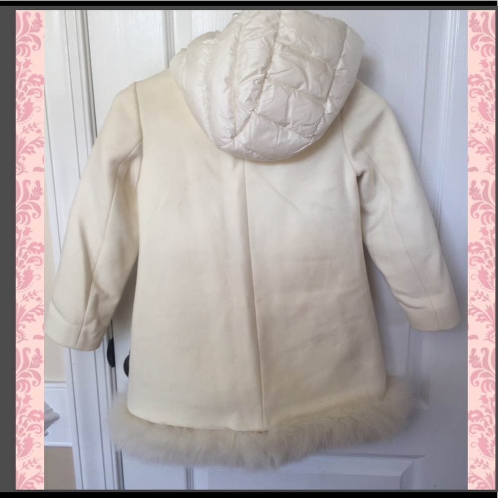 Moncler Kids Fur Trimmed Hooded Coat - Picture 2 of 10